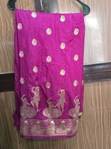 Magenta Saree with Embroidery