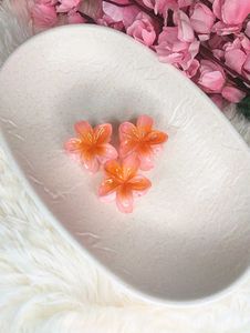 Pink Flower Hair Clips