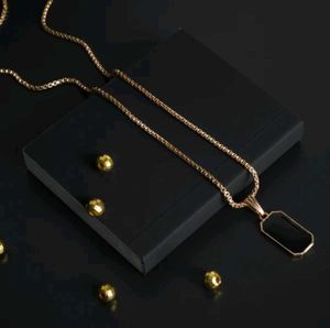 (Combo) 2 Black Stone Chain Pendent (New)
