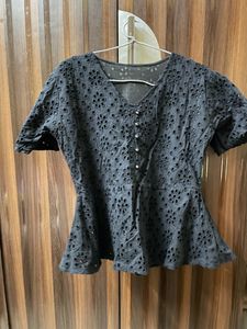 Clearance Sale Schifili Cotton Peplum Top