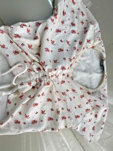 Zara Ribbed Floral Print Top