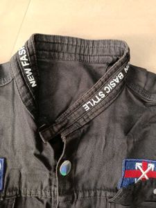 Trendy Graphic Denim Jacket, M Size