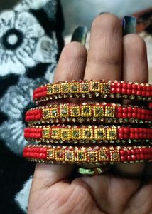 Red &amp; Gold Bangles