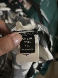 Shein Floral Black And White Dress, Brand New