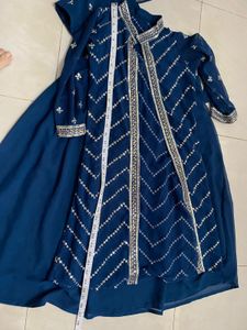 Girls Teal Sequined Party Dress (9-10)