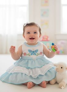 Butterfly embroidered Baby sun dress
