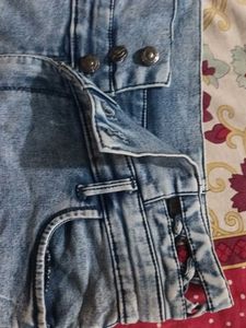 Distressed Denim Mini Skirt
