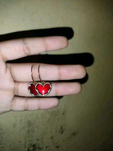 Red Heart Drop Earrings