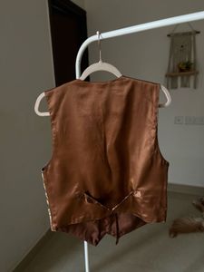 Rust Orange Floral TAPESTRY WAIST COAT