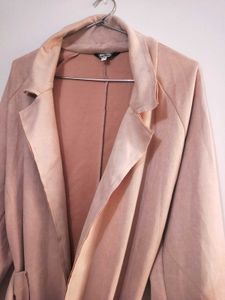 Pink Suede Trench Coat