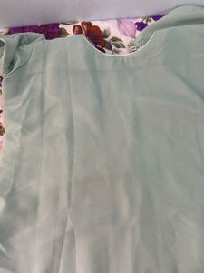 Elegant Mint Green Embellished Kurti Set