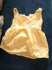 Yellow Gingham Dress with Bow