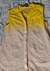 Yellow Ombre Lace Top