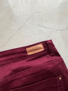 Zara Trafaluc Skinny Jeans, Maroon, Low Rise