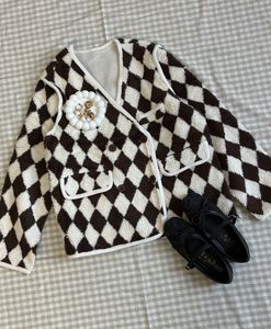 Cute Diamond Pattern Kids Jacket