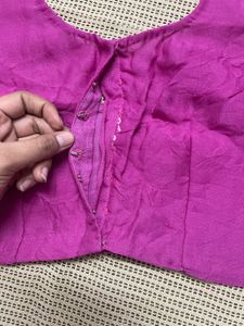 Magenta Bandhani Saree with Blouse