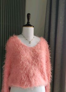 💥Price Drop💥V Neck Fur Oversized Sweater