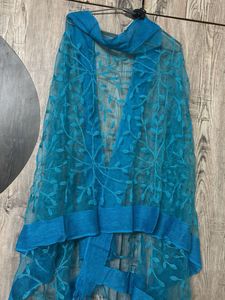 Blue Embroidered Dupatta