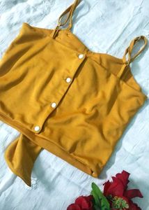 Mustard Bow Tie Tank Top