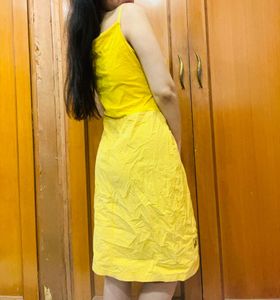 Yellow Cowl Neck  Dress