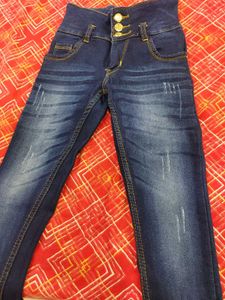 Stretchable High Waist Denim For Girls