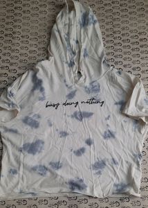 ZUDIO lavender crop top with hoodie