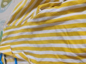 Projecteve Yellow &amp; White Crop Shirt - Size