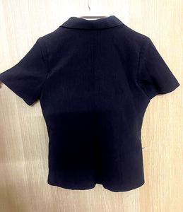 Elegant Short Sleeve Button-Up Blouse