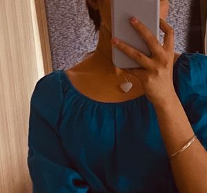 ForeverNew Blue Pure Linen Blouse