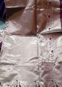Purple Saree Silver Border Silk Sare