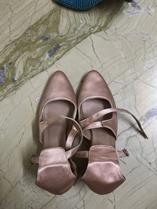 Rose Gold Ankle Strap Heels
