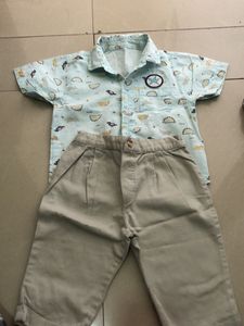 Boys&#39; Dinosaur Shirt &amp; Khaki Pants Set