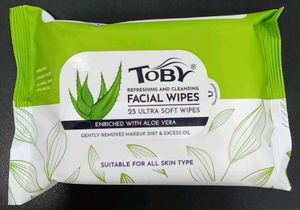 Toby Facial Wipes - 25 Count