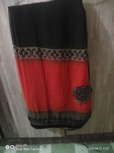 Orange And Coffi  Color Saree