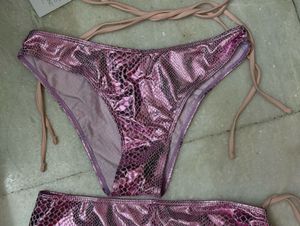 Pink Snakeskin Bikini Set