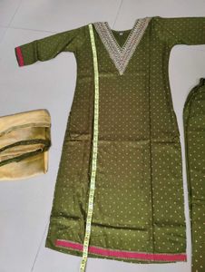 Elegant Olive Green Kurta Set