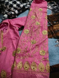 Pink Embroidered Rajputi Poshak