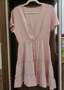 Pink Ruffle Mini Dress