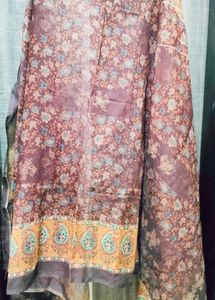 Ethnic Brown Organza Dupatta