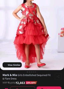Girls Embellished Fit & Flare Dress