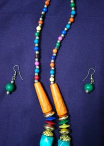 Multicolour Necklace And Earrings
