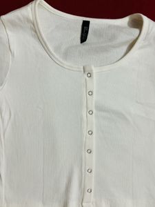Cute White Button-Up Top