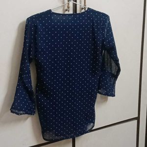 Navy Polka Dot Top