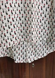 Kitty Print High Low Tunic Top