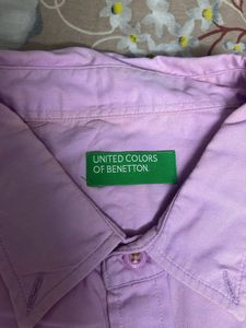 Benetton Pink Button-Down Shirt