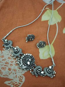 Oxidized Silver Necklace Set
