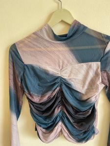 Stylish Mesh Long Sleeve Top