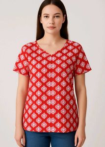 Red Printed Dress