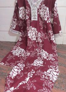 Floral Maroon Kurti Set Xxl