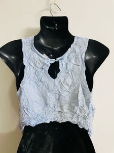 Women Blue Lace Top H&amp;M